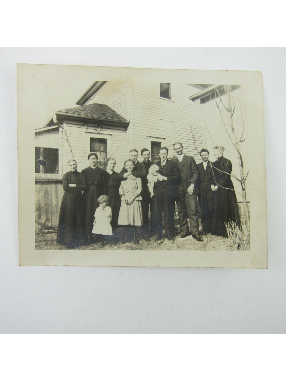Photograph Family Portrait Outside House Henry & Gladys Raman Antique 1920s